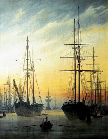 Caspar David Friedrich View of a Harbour . China oil painting art